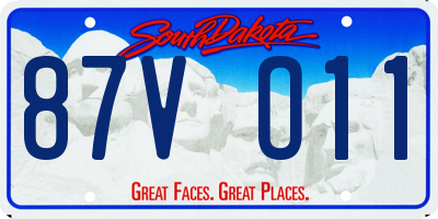 SD license plate 87VO11