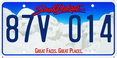 SD license plate 87VO14