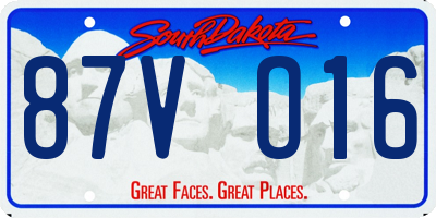 SD license plate 87VO16