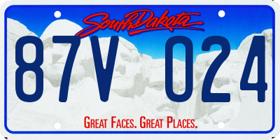 SD license plate 87VO24
