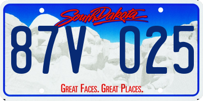 SD license plate 87VO25