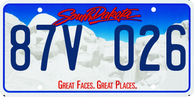 SD license plate 87VO26