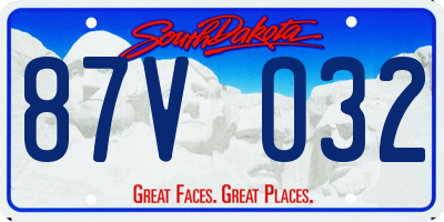 SD license plate 87VO32