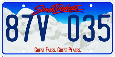 SD license plate 87VO35