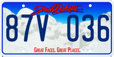 SD license plate 87VO36