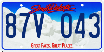 SD license plate 87VO43