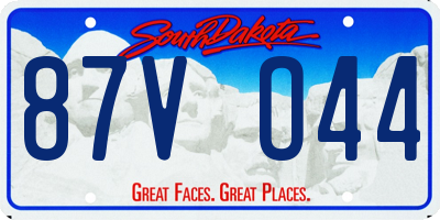 SD license plate 87VO44