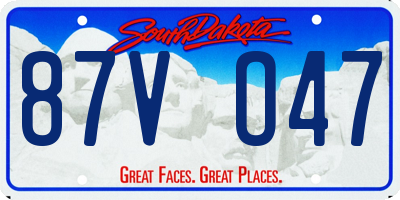 SD license plate 87VO47