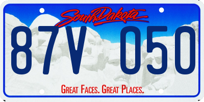 SD license plate 87VO50