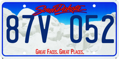 SD license plate 87VO52