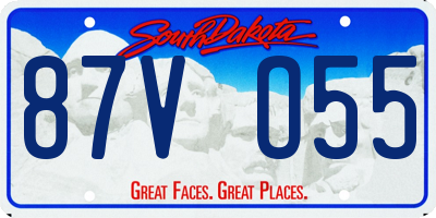 SD license plate 87VO55