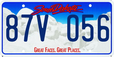 SD license plate 87VO56