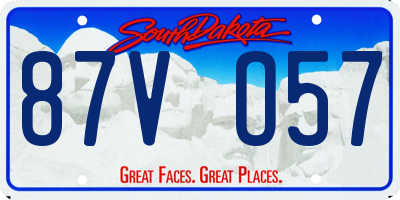 SD license plate 87VO57