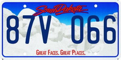 SD license plate 87VO66