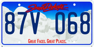 SD license plate 87VO68