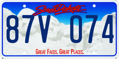 SD license plate 87VO74