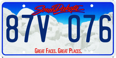SD license plate 87VO76