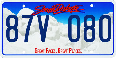 SD license plate 87VO80