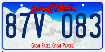 SD license plate 87VO83