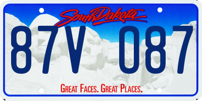 SD license plate 87VO87