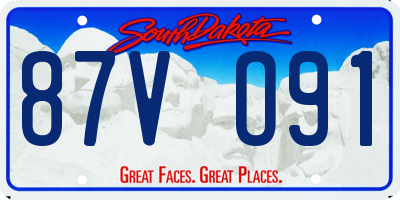 SD license plate 87VO91