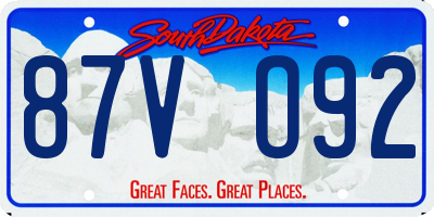 SD license plate 87VO92