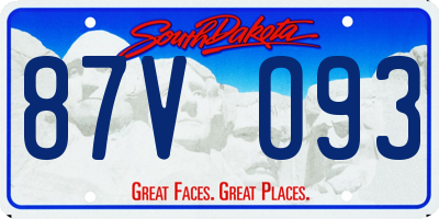 SD license plate 87VO93