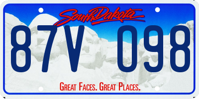 SD license plate 87VO98