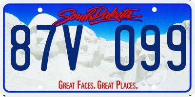 SD license plate 87VO99
