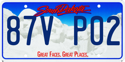 SD license plate 87VP02
