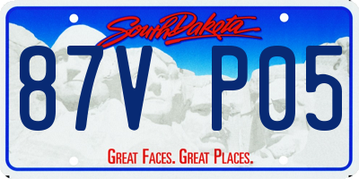 SD license plate 87VP05