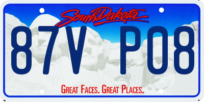 SD license plate 87VP08