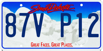 SD license plate 87VP12