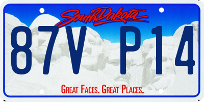 SD license plate 87VP14