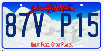 SD license plate 87VP15