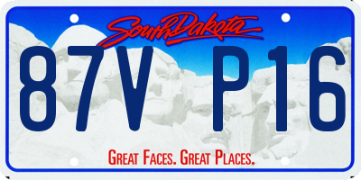 SD license plate 87VP16
