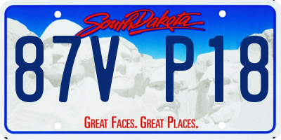 SD license plate 87VP18