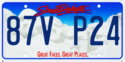 SD license plate 87VP24