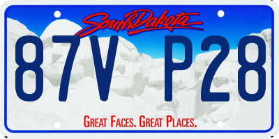 SD license plate 87VP28