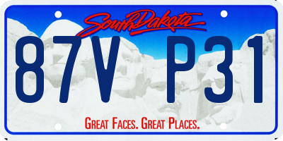 SD license plate 87VP31