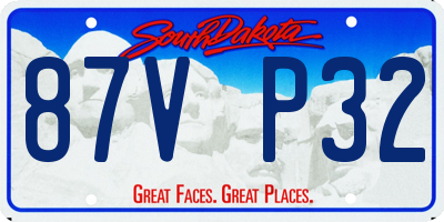 SD license plate 87VP32