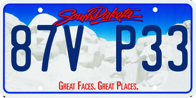 SD license plate 87VP33