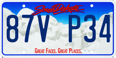 SD license plate 87VP34