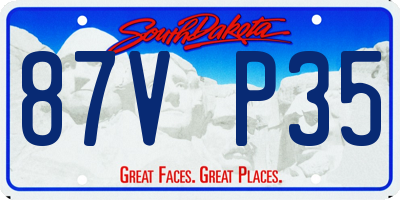 SD license plate 87VP35