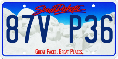 SD license plate 87VP36