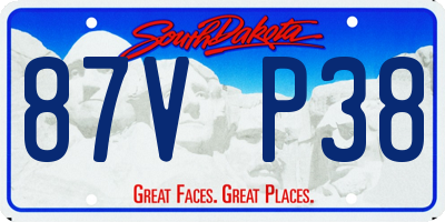 SD license plate 87VP38