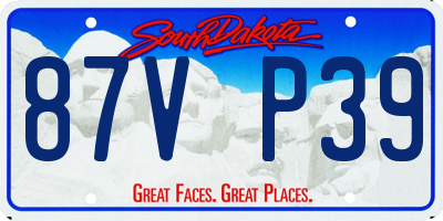 SD license plate 87VP39