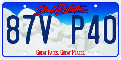 SD license plate 87VP40
