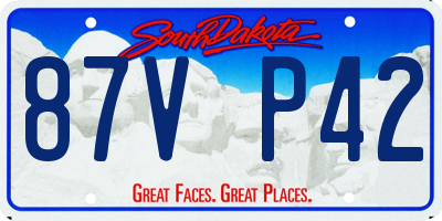 SD license plate 87VP42