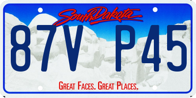 SD license plate 87VP45